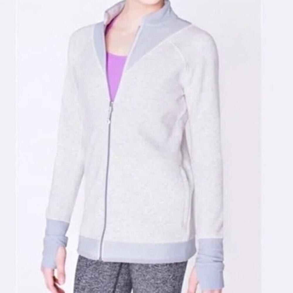 IVIVVA by LULULEMON Girls' Size 10 Jacket Gray Full Zip Long Sleeve Sweatshirt